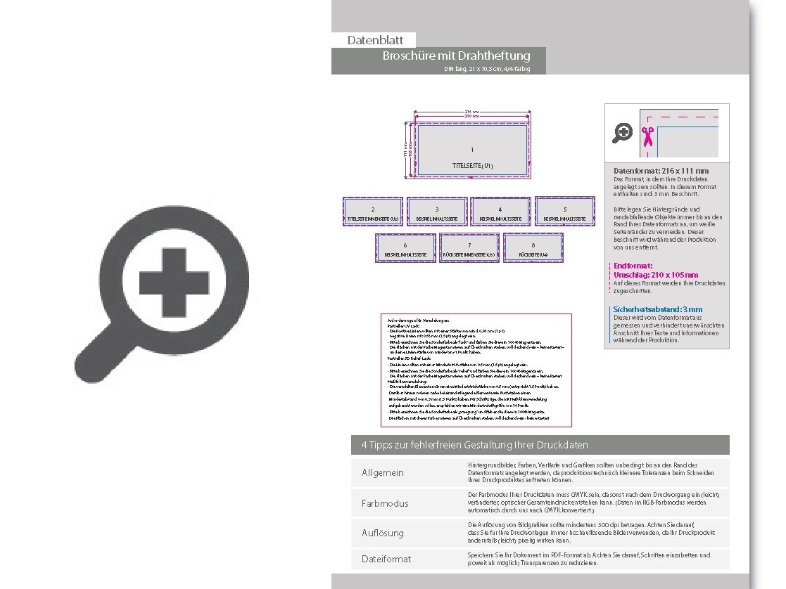 Product Bild brosch__re_mit_drahtheftung__endformat_din_lang_quer_(210_x_105_mm)__140-seitig