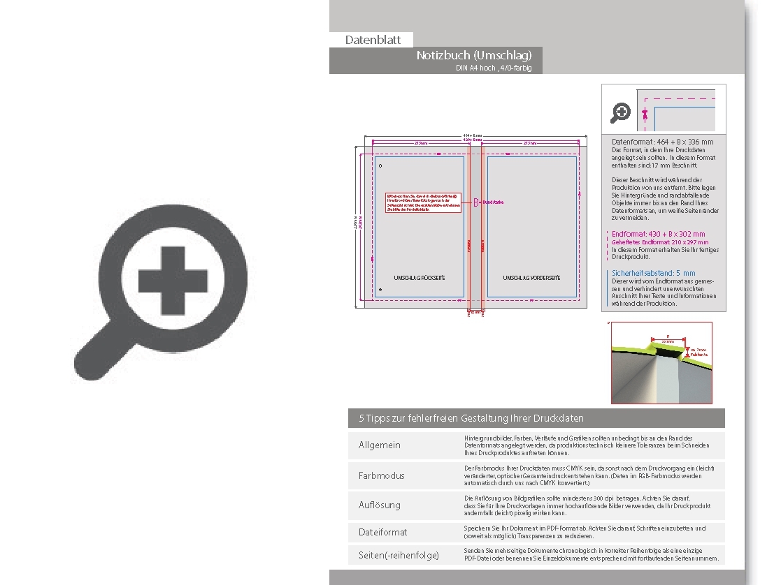 Product Bild notizbuch_din_a4_hoch__umschlag__hardcover_4_0-farbig__inhalt__192_gepunktete_inhaltsseiten_inkl__abrissperforation_(1_cm_vom_bund)