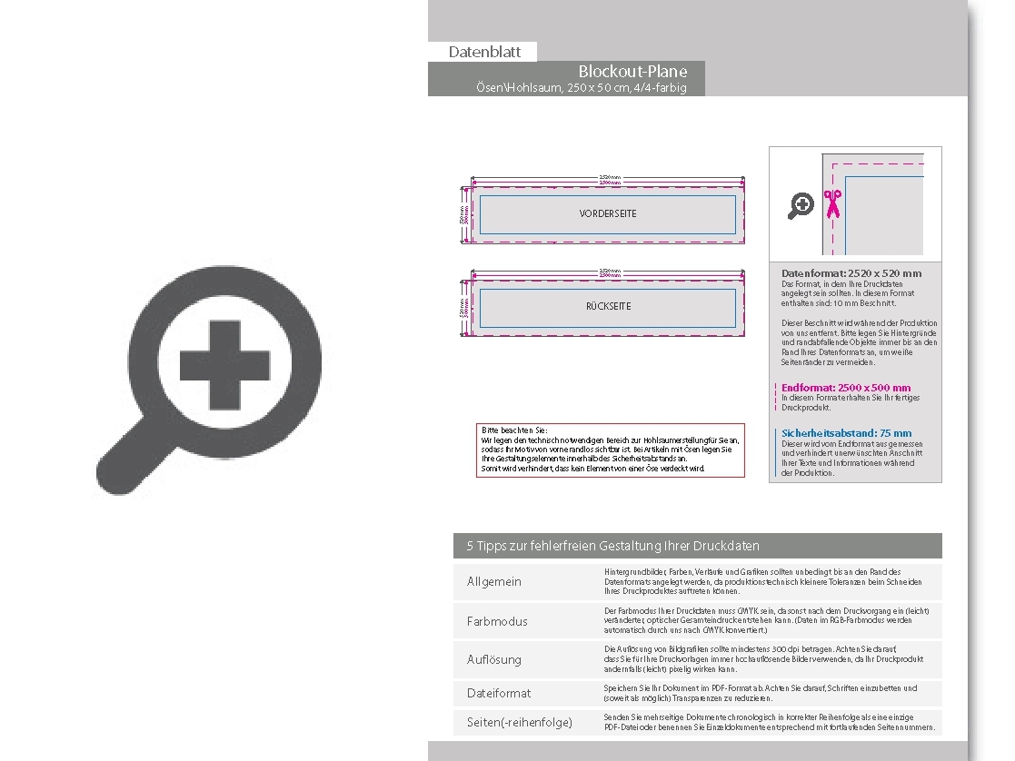 Product Bild hochwertige_blockout-plane_250_x_50_cm__4_4-farbig_bedruckt____sen_im_abstand_von_50_cm_links_und_rechts