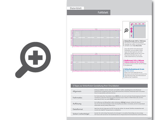 Product Bild faltblatt__gefalzt_auf_din_a6__10-seiter_(zickzackfalz)__beidseitig_bedruckt_(4_4_farbig_+_1_sonderfarbe_hks)