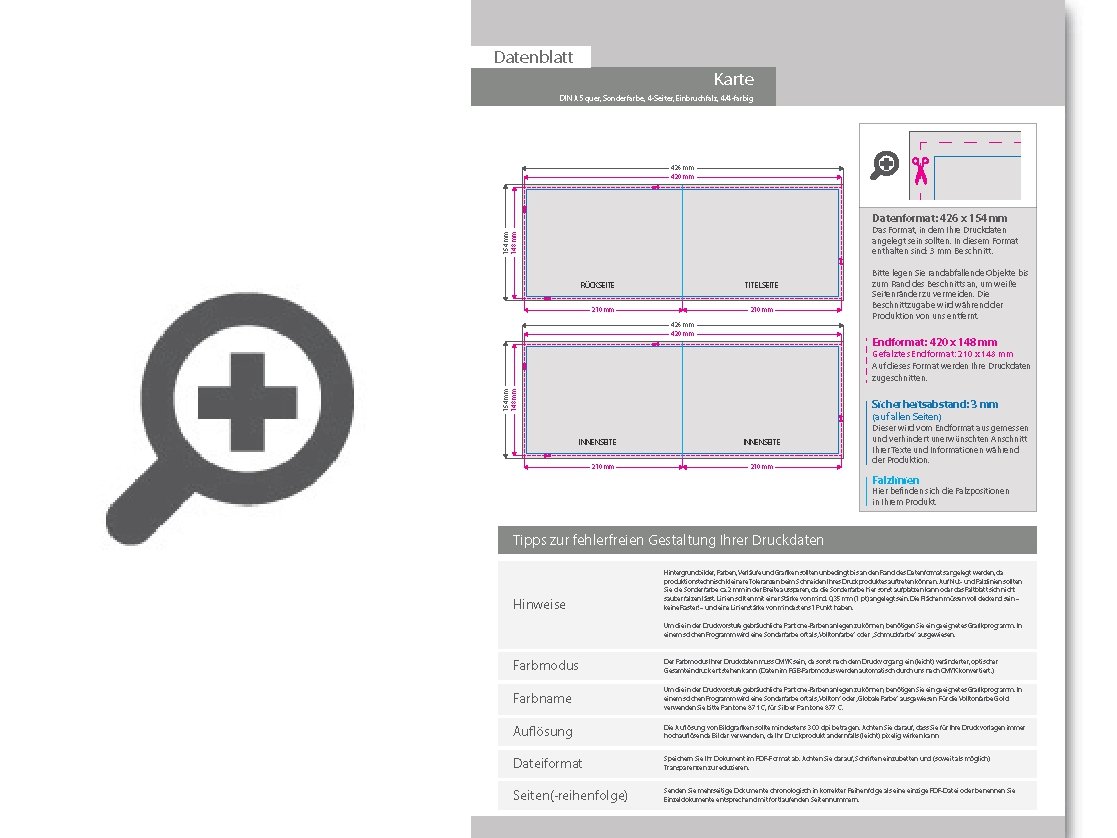 Product Bild einladungskarte_din_a5_quer_4-seiter_4_4_farbig_+_sonderfarbe_silber