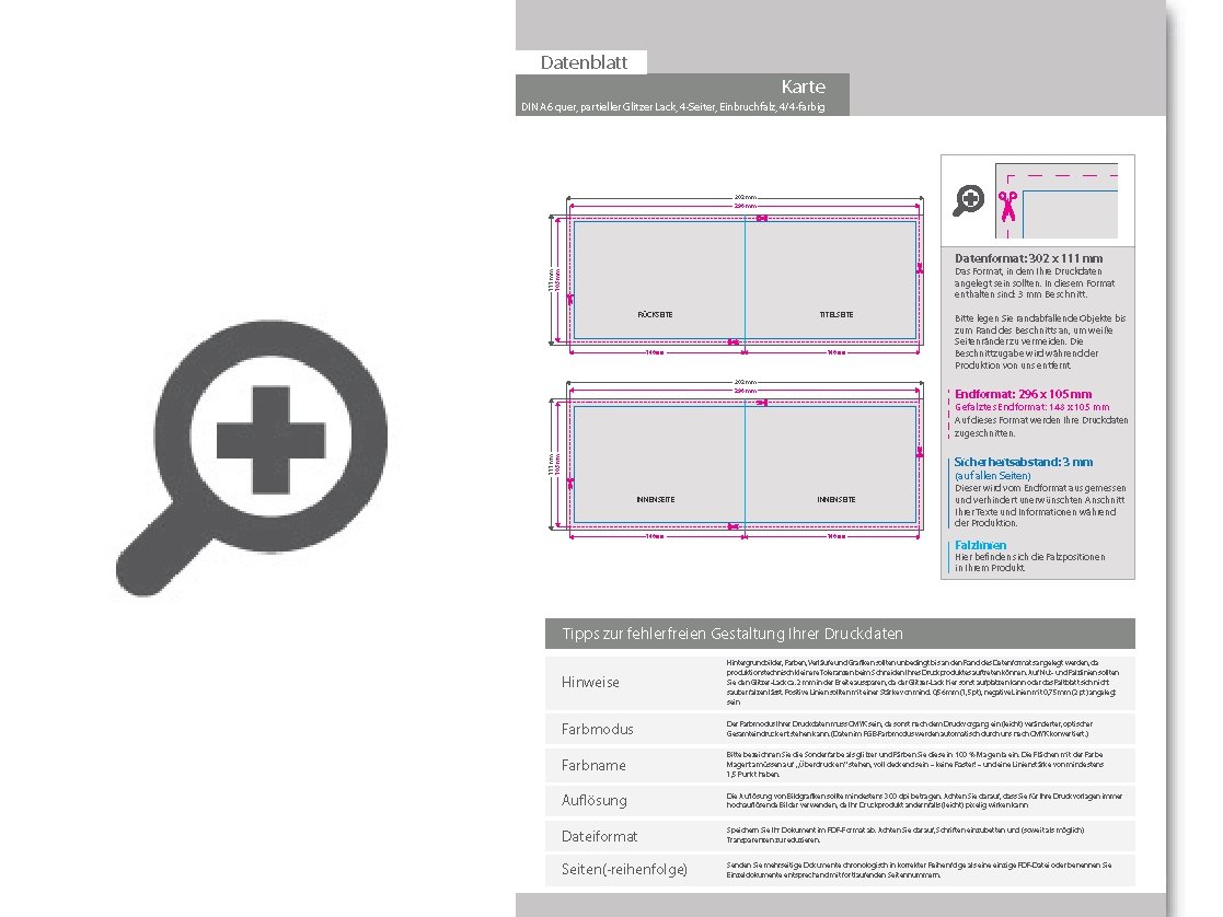 Product Bild taufkarte_din_a6_quer_4-seiter_4_4_farbig_mit_beidseitig_partieller_glitzer-lackierung