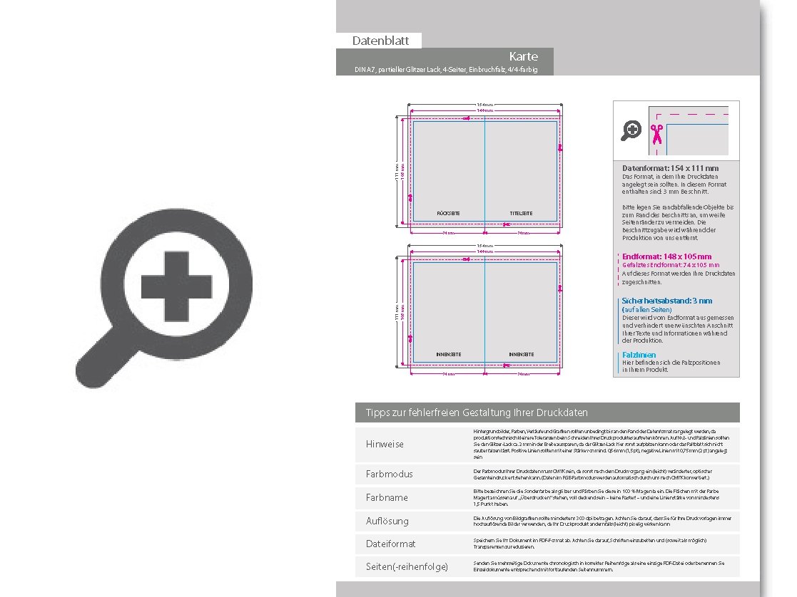 Product Bild taufkarte_din_a7_4-seiter_4_4_farbig_mit_beidseitig_partieller_glitzer-lackierung