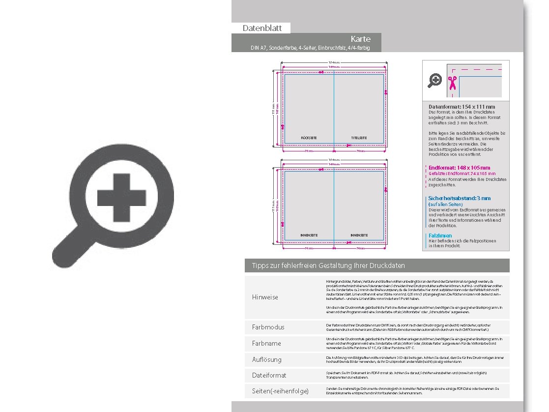 Product Bild einladungskarte_din_a7_4-seiter_4_4_farbig_+_sonderfarbe_silber