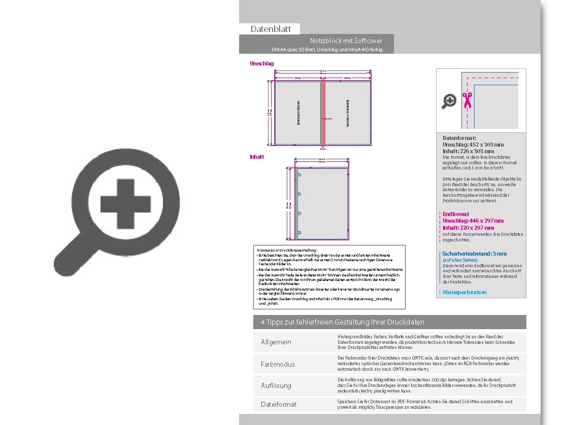 Product Bild block_mit_softcover__din_a4_quer__50_blatt__umschlag_und_inhalt_4_0-farbig_cmyk_einseitig_bedruckt