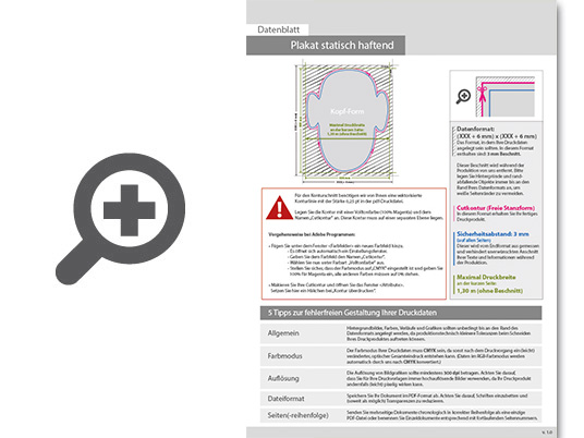 Product Bild plakat_statisch_haftend_4_0_farbig_bedruckt_in_kopf-form_konturgeschnitten