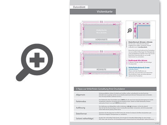 Product Bild visitenkarten_quer_5_5_farbig_90_x_50_mm___beidseitig_bedruckt_(cmyk_4-farbig_+_1_silber-sonderfarbe)